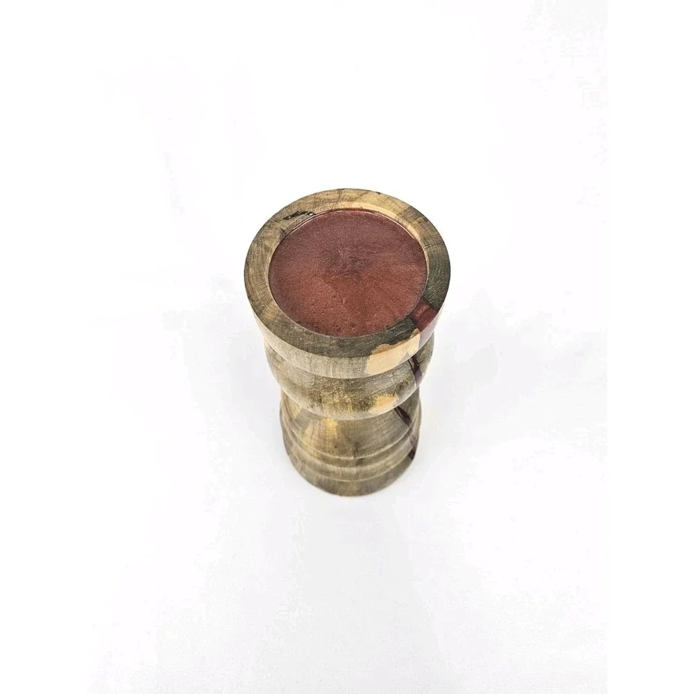 Pillar candle holder Spalted Wood fiery red resin Farmhouse Country Decor‎ Gift